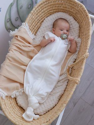 Кокон пелюшка зростаючий на блискавці молочний Minikin Розмір 56-74 см 255001 фото