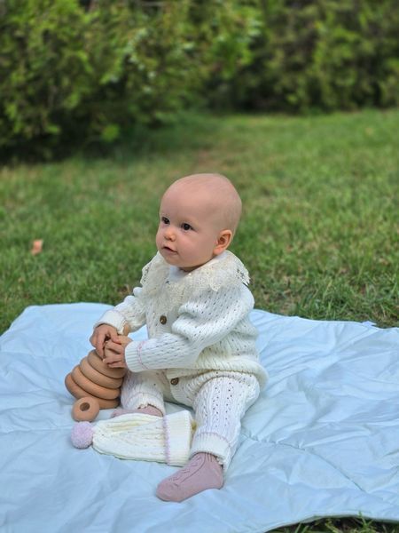 Набір для дівчинки BabyMy 4097 2в1 молочний (6-9 міс) 00032 фото