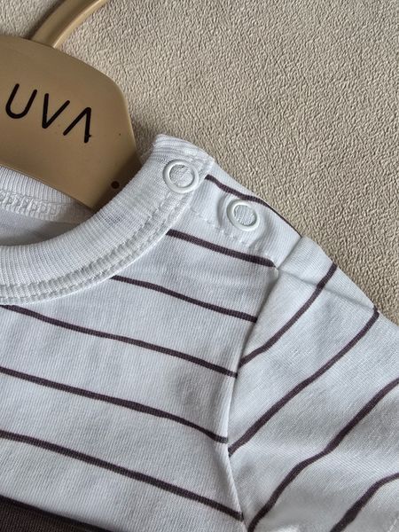 Напівкомбінезон для хлопчика в коричневу смужку Vauva (6-9 міс) 00116 фото