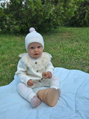 Набір для дівчинки BabyMy 4097 2в1 молочний (6-9 міс) 00032 фото