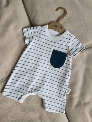 Напівкомбінезон для хлопчика в т. синю смужку Vauva (6-9 міс) 00117 фото