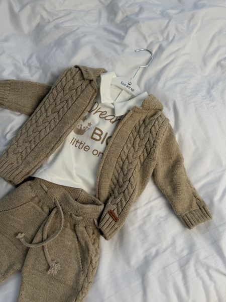 В'язаний костюм для хлопчика Leo King 9580 бежевий 9580 фото