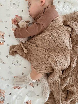 Демісезонний плед бавовняний My Baby 00204 капучино75х90 см 00204 фото