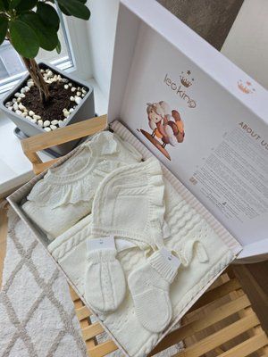 Набір в'язаний Leo King 3423 молочний (7 предметів) 3423 фото
