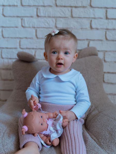 В'язаний костюм 4-ка для дівчинки BabyMy 4127 Пудра (68-74 см) 4127 фото