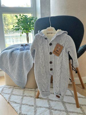 В'язаний комбінезон на утеплювачі BabyMy блакитний 4059 фото